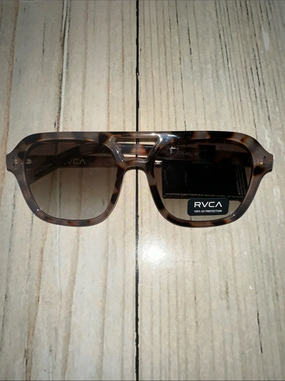 RVCA Men’s Brown Tortoiseshell Sunglasses with Dark Lenses